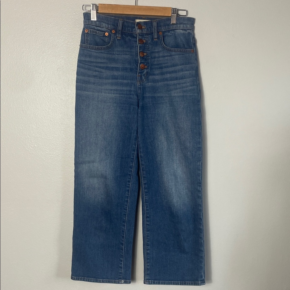 Madewell Slim Wide Leg Cropped Medium Wash Jeans Size 26